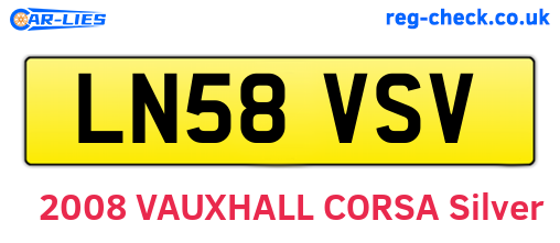 LN58VSV are the vehicle registration plates.