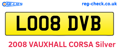LO08DVB are the vehicle registration plates.