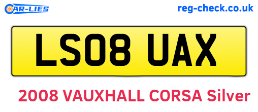 LS08UAX are the vehicle registration plates.