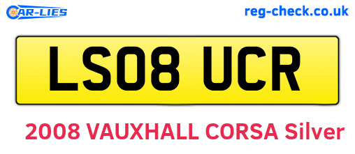 LS08UCR are the vehicle registration plates.