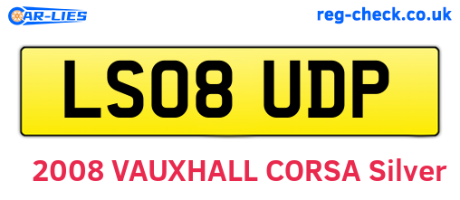 LS08UDP are the vehicle registration plates.