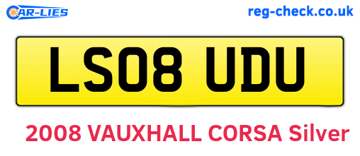 LS08UDU are the vehicle registration plates.