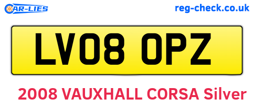 LV08OPZ are the vehicle registration plates.
