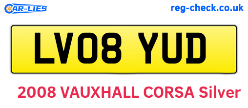 LV08YUD are the vehicle registration plates.