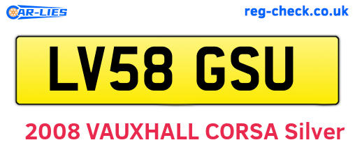 LV58GSU are the vehicle registration plates.