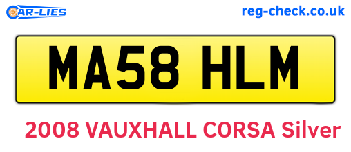 MA58HLM are the vehicle registration plates.