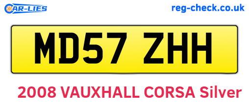 MD57ZHH are the vehicle registration plates.