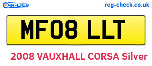 MF08LLT are the vehicle registration plates.