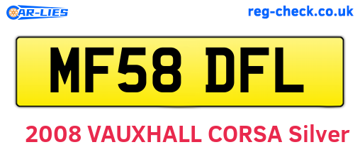 MF58DFL are the vehicle registration plates.