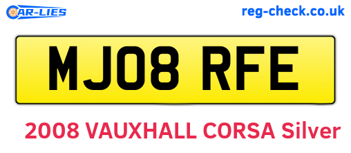 MJ08RFE are the vehicle registration plates.