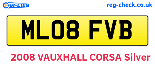 ML08FVB are the vehicle registration plates.
