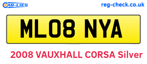 ML08NYA are the vehicle registration plates.