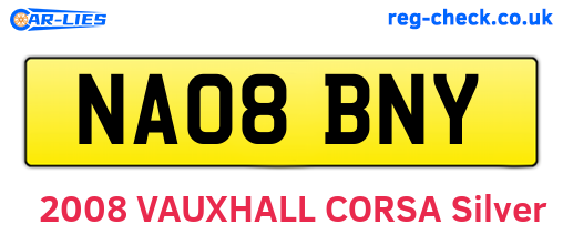 NA08BNY are the vehicle registration plates.