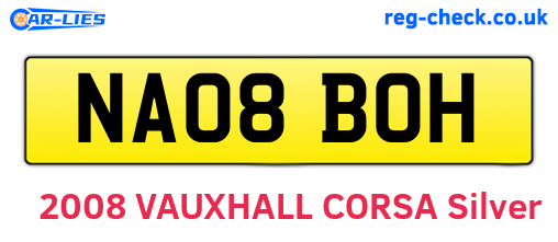 NA08BOH are the vehicle registration plates.