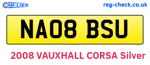 NA08BSU are the vehicle registration plates.