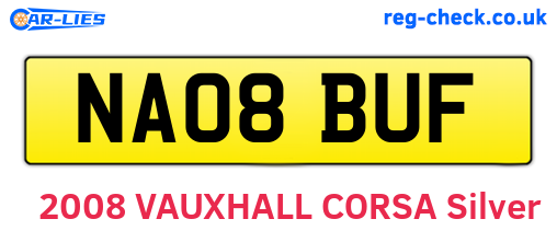 NA08BUF are the vehicle registration plates.