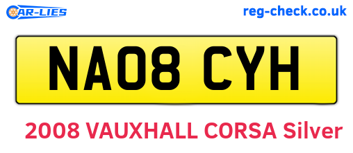 NA08CYH are the vehicle registration plates.