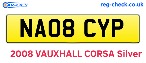NA08CYP are the vehicle registration plates.