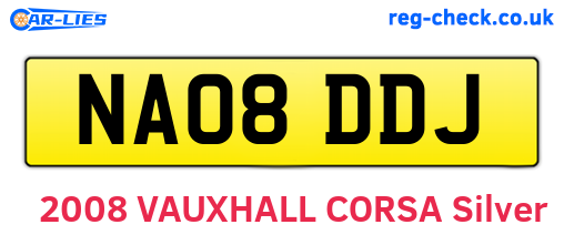 NA08DDJ are the vehicle registration plates.