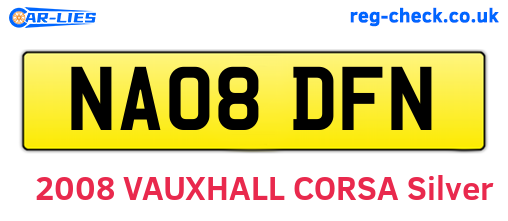 NA08DFN are the vehicle registration plates.
