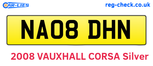NA08DHN are the vehicle registration plates.