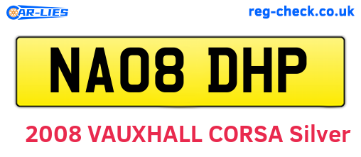 NA08DHP are the vehicle registration plates.