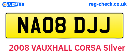 NA08DJJ are the vehicle registration plates.