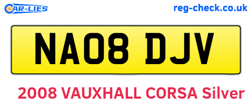 NA08DJV are the vehicle registration plates.