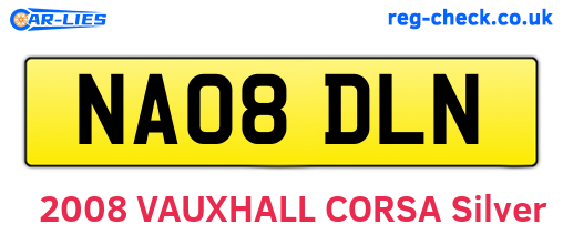 NA08DLN are the vehicle registration plates.
