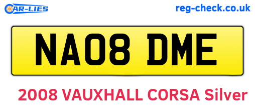 NA08DME are the vehicle registration plates.