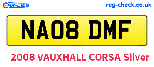 NA08DMF are the vehicle registration plates.