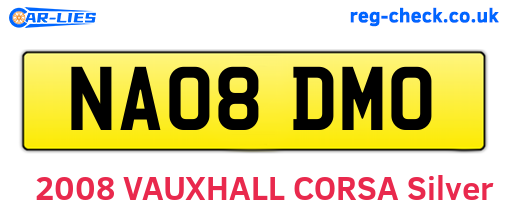 NA08DMO are the vehicle registration plates.