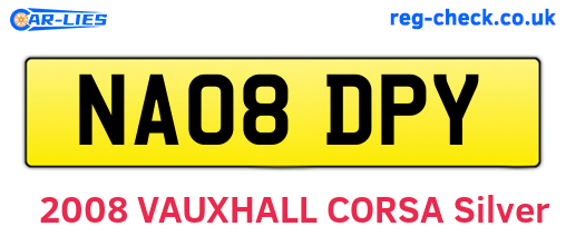 NA08DPY are the vehicle registration plates.