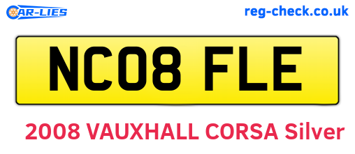 NC08FLE are the vehicle registration plates.