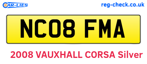 NC08FMA are the vehicle registration plates.