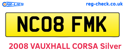 NC08FMK are the vehicle registration plates.