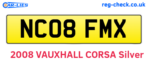 NC08FMX are the vehicle registration plates.