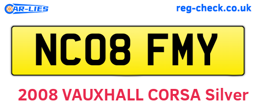 NC08FMY are the vehicle registration plates.