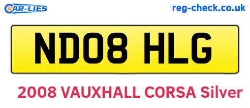 ND08HLG are the vehicle registration plates.