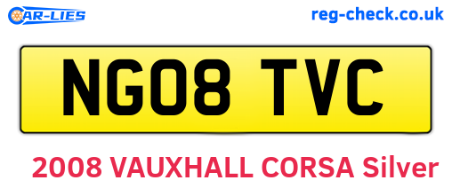 NG08TVC are the vehicle registration plates.