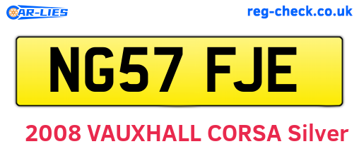 NG57FJE are the vehicle registration plates.