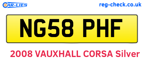 NG58PHF are the vehicle registration plates.