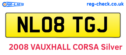 NL08TGJ are the vehicle registration plates.