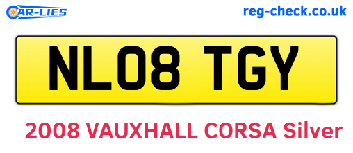 NL08TGY are the vehicle registration plates.