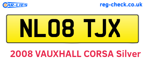 NL08TJX are the vehicle registration plates.