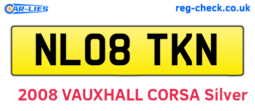 NL08TKN are the vehicle registration plates.