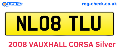 NL08TLU are the vehicle registration plates.