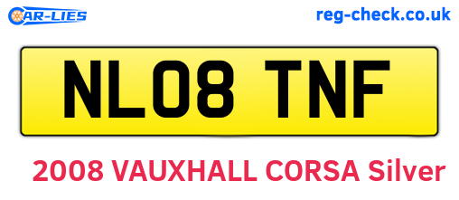 NL08TNF are the vehicle registration plates.