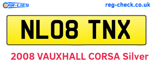 NL08TNX are the vehicle registration plates.
