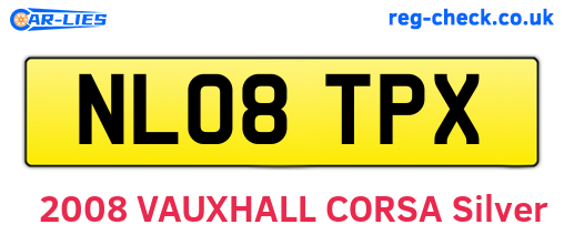 NL08TPX are the vehicle registration plates.